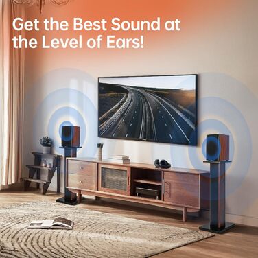 Підставки для акустики OUUTMEE 60 см (24 дюйми) з дерева - міцні підставки для Hi-Fi акустики для домашнього кіно, універсальні підставки для колонок на полиці з можливістю засипання піском (набір 2 шт.)