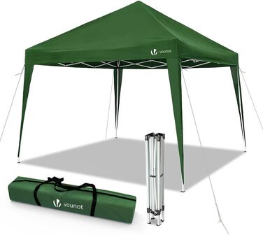 VOUNOT® Folding Pavilion 3x3m, with 4 Sandbags, Pop-Up Folding Pavilion, UV Protection 50+, (Green)