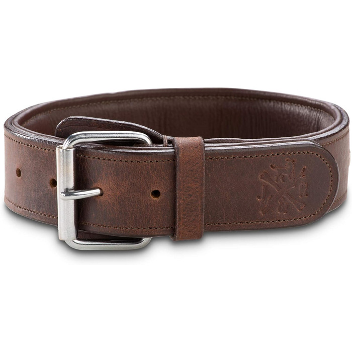 Преміум шкіряний нашийник для собак Джек Рассел з ручкою - надійний нашийник з натуральної шкіри для собак (L, 48.0-60.0 см)