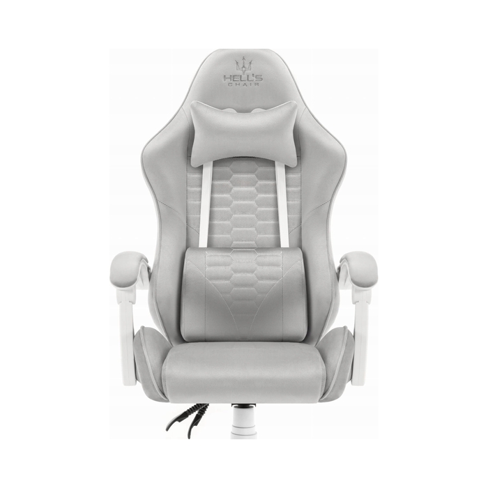 Ігрове крісло HELL'S CHAIR HC-1000 Grey-White, сіра тканина