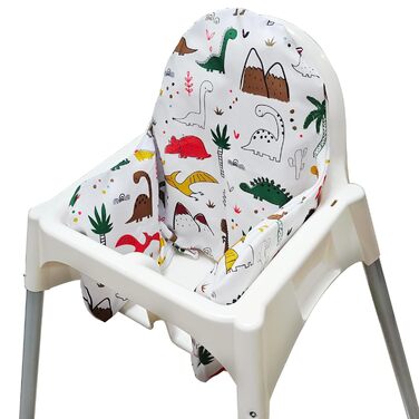 Подушка для дитячого стільчика IKEA Antilop, надувна, з чохлом, динозаври та автомобілі, MISSEIAR
