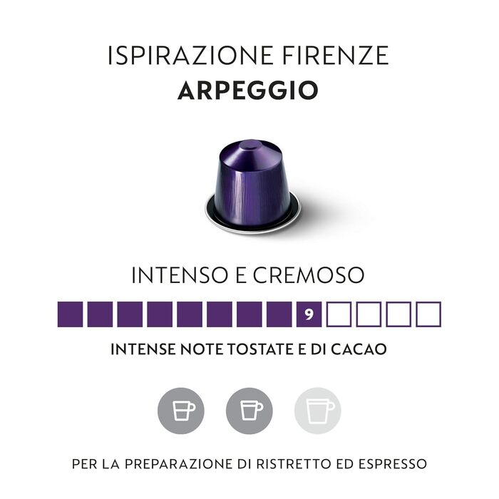 Кава Nespresso Roma-Kapseln Lungo Nestlé 10 шт. (5 шт. в упаковці) (Firenze Arpeggio, 50 г (10 шт. в упаковці))