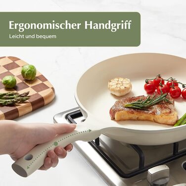 Redchef Ceramic Nonstick Fry Pan 28cm - Induction Compatible, Chef's Pan - PFOA, PTFE, PFAS Free - Scratch Resistant, Dishwasher Safe