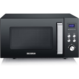 Мікрохвильова піч Severin 3-в-1 з грилем та конвекцією до 200°C, 25L, чорна, з антипригарним покриттям, MW 7752