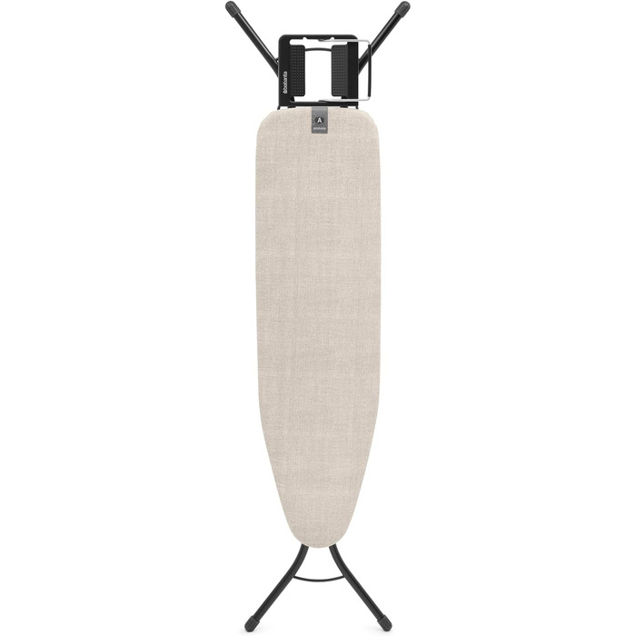 Прасувальна дошка Brabantia Bügelbrett B, 124 x 38 см, Fairtrade бавовна, стабільна, регульована по висоті, з підставкою для праски, Denim Grey