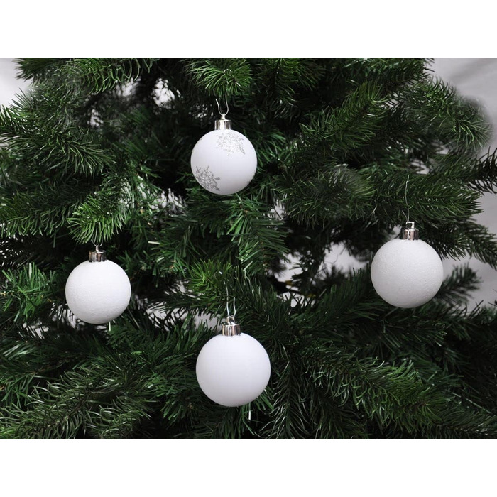 Набір прикрас на ялинку 64 шт. 6 см, пластикові, ударостійкі, для декору ялинки