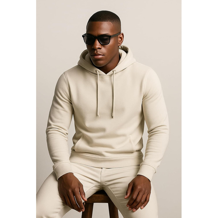 Худі Leif Nelson Slim Fit для чоловіків: стильний капюшонний світшот з довгим рукавом, бежевий (M)