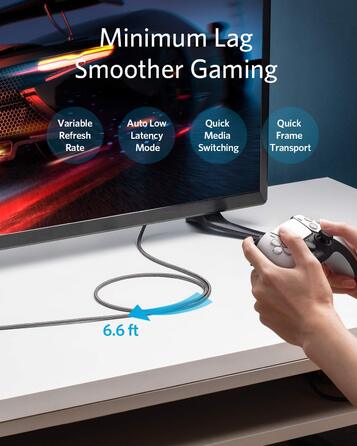 HDMI кабель Anker 8K 60Hz, 2м, Ultra HD, 48Gbps, eARC, Dolby Atmos, сумісний з Xbox Series X, TV