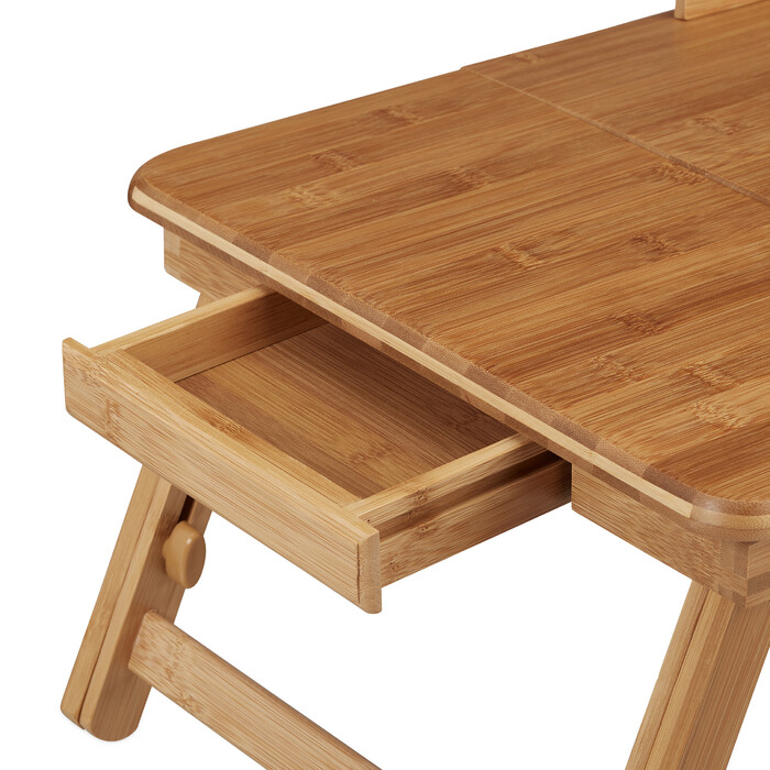 Relaxdays Height-Adjustable Laptop Table Bamboo