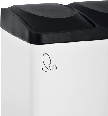 Відро для сміття SVITA TC3X20 з педаллю, 3x20л, роздільне, біле - 45 літрів, для кухні