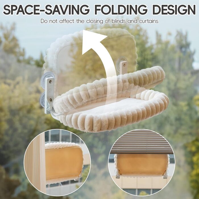 Крісло-гамак для котів EDAGNY на вікно з м'яким знімним чохлом, сталевий каркас, до 18 кг (зелений, рожевий)