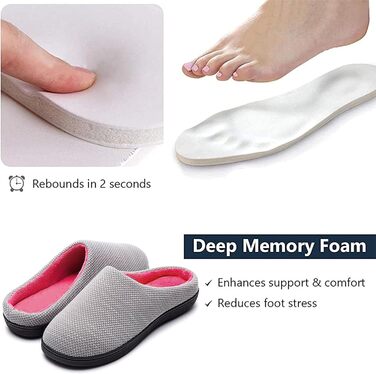 Тапочки жіночі RockDove Birdseye Knit Memory Foam, 38/39 EU, сірий та рожевий