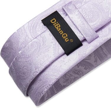 Набір краватки, хустинки та затискачів для манжет DiBanGu Paisley Lavendel7901 - Офіційний, весільний, діловий стиль