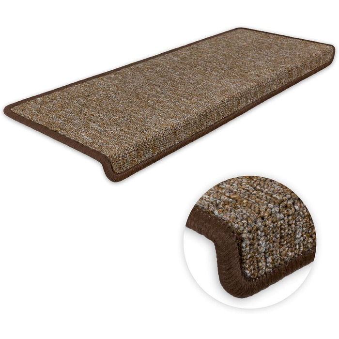 Kettelservice-Metzker Step Mats Monza Rectangular - various set variations & colors - Brown, 14 pieces