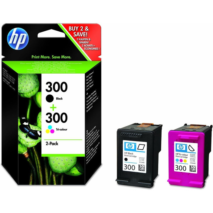 Комплект оригінальних картриджів HP 300 (чорний та кольоровий), 2 шт.