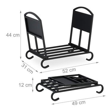 Relaxdays Folding Firewood Basket made of Metal