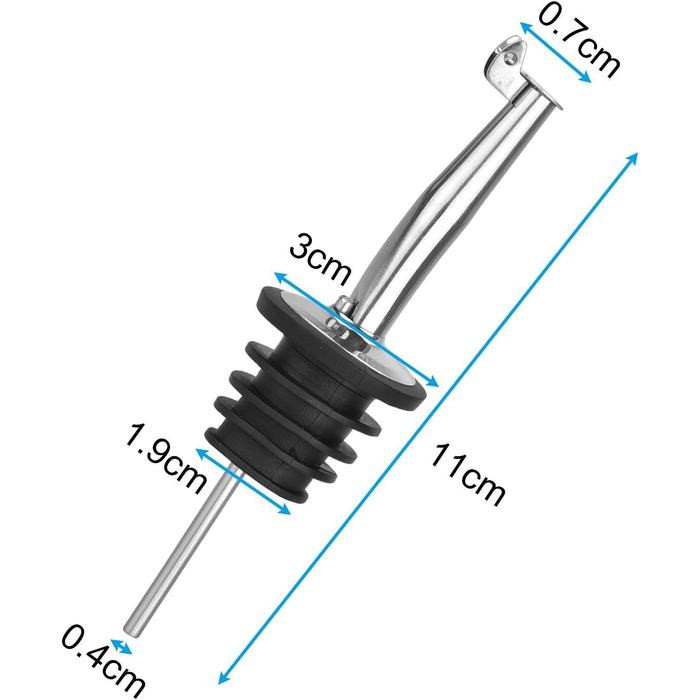 Набір виливників для пляшок з клапаном (4 шт.) з нержавіючої сталі 304 для вина, коньяку, оливкової олії, кави, сиропу, оцту, з пластиковими пробірками