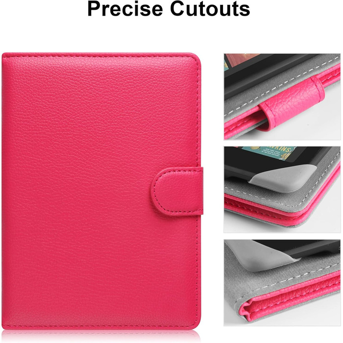 Чохол для електронного читача 6-7 дюймів: Pocketbook, Tolino, Sony, Kindle, Kobo. Шкіряний чохол, зелений (рожевий)