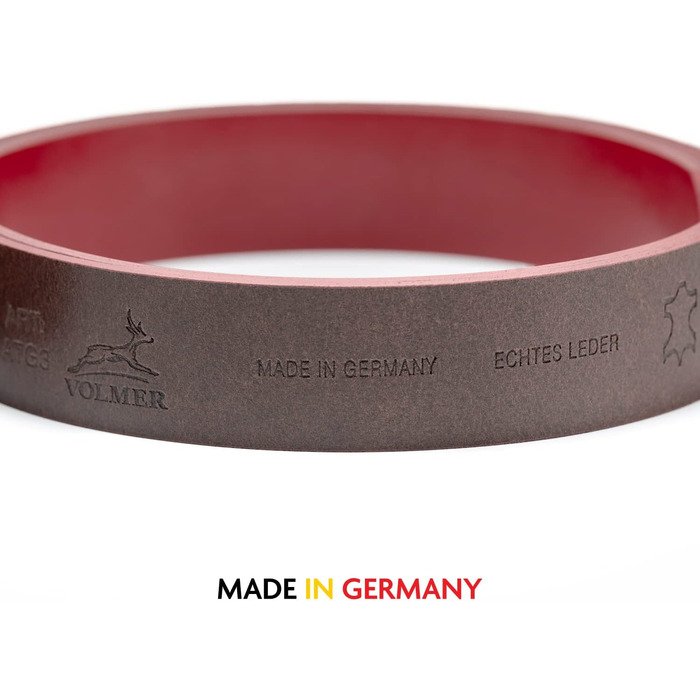 Чоловічий шкіряний ремінь Volmer ATG 01-bur-roma з автоматичною застібкою та регулюванням | Ширина 35 мм, довжина 125 см, колір бордовий