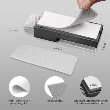 Набір для чищення клавіатури та електроніки, 6-в-1: клавіатура, ноутбук, iPhone, iPad, камера, AirPods. Компактний набір з спреєм та щіткою для екранів. Чорний колір