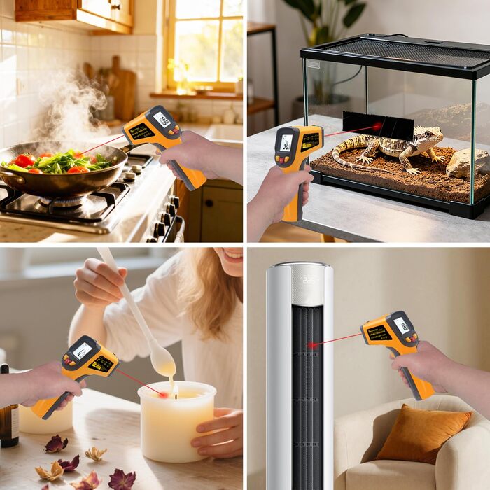 Інфрачервоний термометр KETOTEK - безконтактний вимірювач температури, -50°C до 600°C, для приготування їжі та барбекю