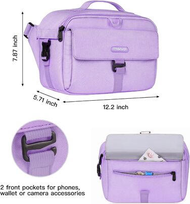 Сумка для камери MOSISO на плече, Crossbody Sling, з дощовиком. Підходить для Canon, Nikon, Sony (фіолетова)