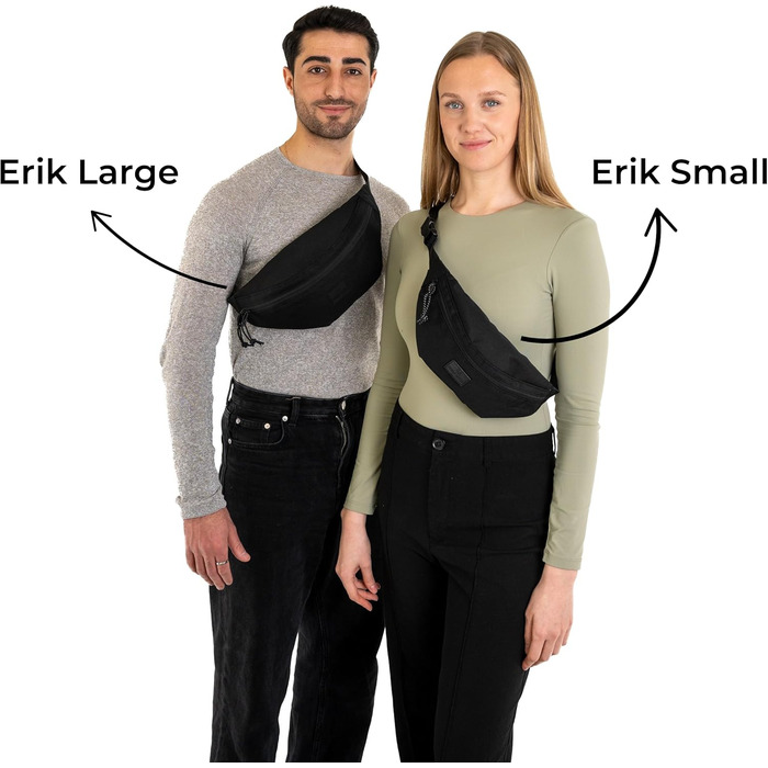 JOHNNY URBAN: поясна сумка (бананка) Erik Small - чорна, водонепроникна, для чоловіків та жінок, стильна нагрудна сумка для фестивалів