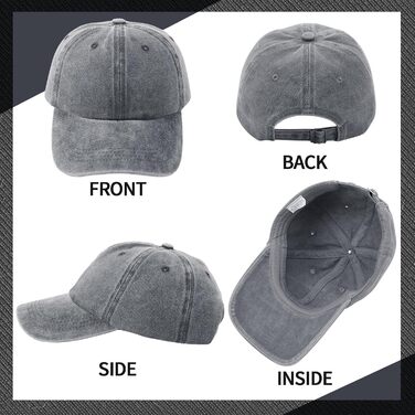 Кепка бейсболка для чоловіків та жінок, 3 шт. Регульована бавовняна кепка, унісекс, вінтажний стиль, для спорту та відпочинку