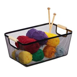 Wire Basket with Wooden Handles
