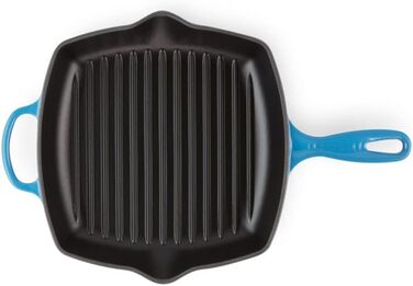 Чавунна гриль-сковорода Le Creuset Signature 26 см квадратна, для всіх типів плит, індукція, 2,86 кг, колір Azure