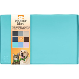 Підкладка під миску для собак та котів Neater Pet Brands - силіконова, вологостійка, 48,3 x 30,5 см, аквамарин