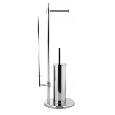 Підставка для туалетного паперу Estiva срiбний металевий freestanding з ершиком для унітаза