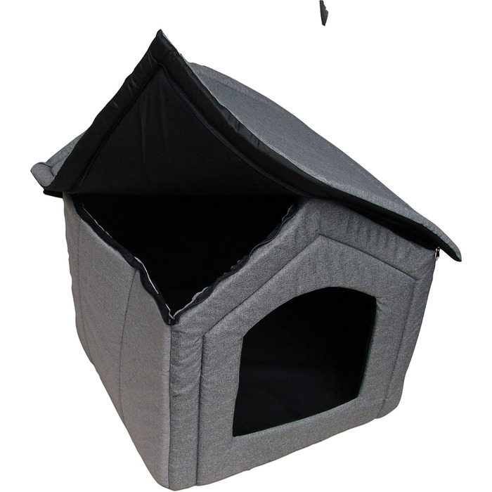 Будка для собак R.G. з ліжком та ковдром, сірого кольору (47x44x48 см)