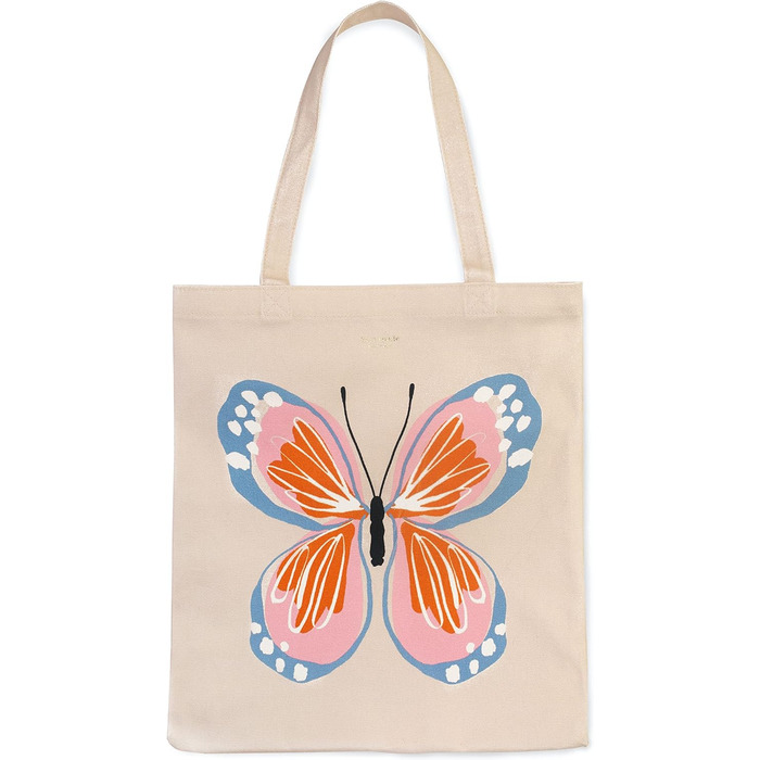 Велика жіноча сумка-тоут Kate Spade New York з канви, для пляжу та школи, Garten Schmetterling