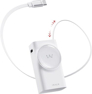 Power Bank iWALK 10000mAh з вбудованим кабелем USB-C (70см), 3 виходи, PD 30W, для iPhone, Samsung, Android, iPad
