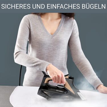 Rowenta DW5325 Focus Excel Steam Iron | 2700 Watts | 45 g/min continuous steam emission | 180 g/min steam boost | Drip Stop | Anti-scale setting | 300 ml water tank | Black/Copper 180g/min steam boost - 400 steam holes