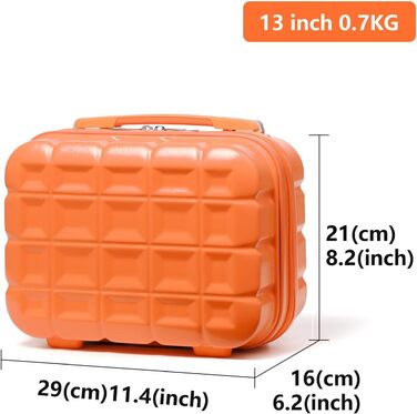 Валіза KONO середнього розміру на 4 колесах, 62x43x26 см, з TSA замком, ABS, помаранчевий