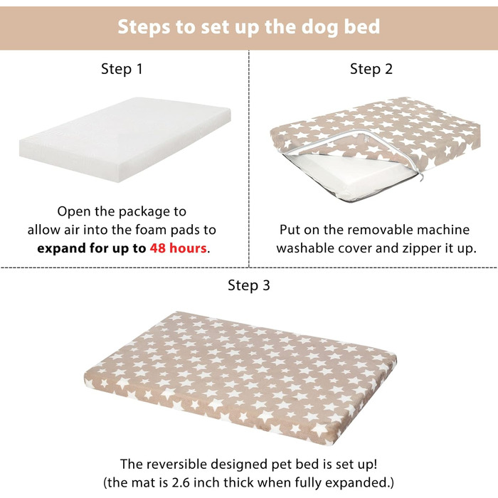 Крізь для собак, лежанка для собак, підстилка для собак, водонепроникна, 61x46x6.6 см, бежева