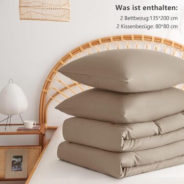 Комплект постільної білизни WAVVE Khaki 135x200 (4 шт.) - мікрофібра, комплект 2*135x200 + 2*80x80, з блискавкою