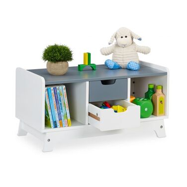 Relaxdays Children's Shelving Unit, 4 Compartments