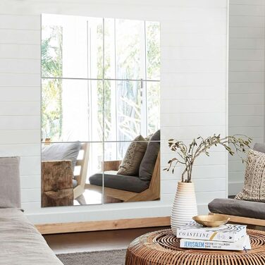 6 дзеркал самоклеючих, 30 x 40 см, акрилові, для стін та шаф, 6 шт.