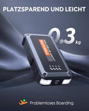 Powerbank Starthilfe TREKURE 4000A для автомобіля: 9.0L бензин/8.5L дизель, LED ліхтарик