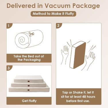 Ортопедичне ліжко для собак EHEYCIGA, малі породи, 76x51x9 см, з м'яким вкладишем, для переноски, Kamel