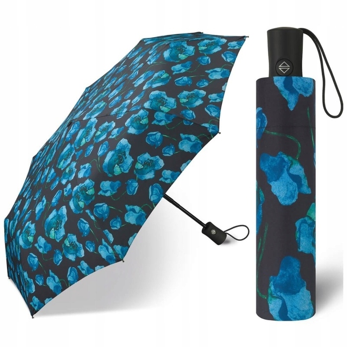 Парасолька Happy Rain автоматична, складана, з чохлом, чорна