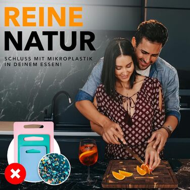 Дерев'яний обрізний стіл STOVY® з масивного акацієвого дерева, 40 x 30 x 3 см – антибактеріальний, з гірського дерева