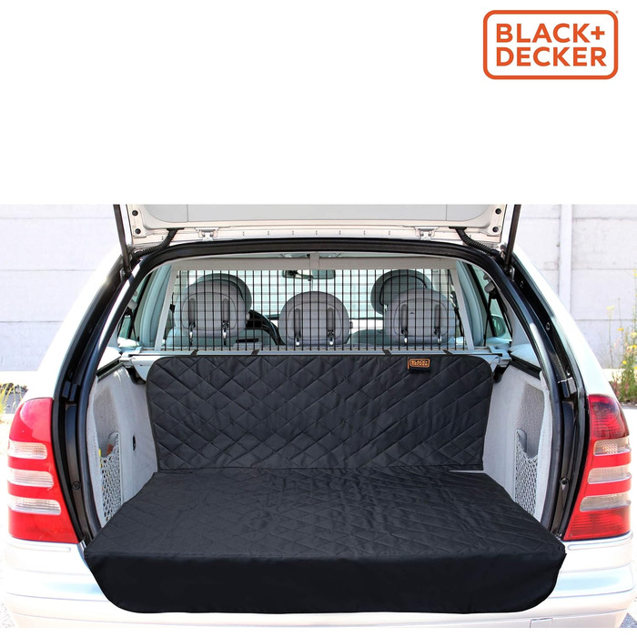 Захисний чохол для багажника BLACK+DECKER для собак - універсальний, неслизький, водовідштовхуючий, 178 x 129 см, чорний