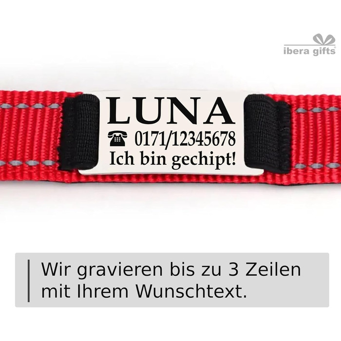 Персоналізований нашийник для собак, з іменем, для маленьких собак, 25-40 см, світловідбиваючий (чорний, S)