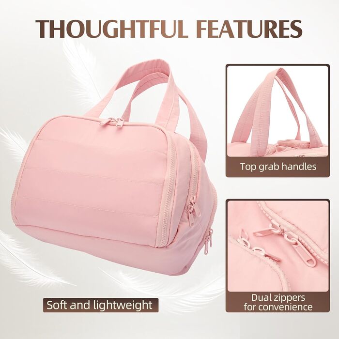 Кultурний мішечок Axcone для подорожей: великий, легкий, зручний органайзер для косметики та туалетних аксесуарів (рожевий)