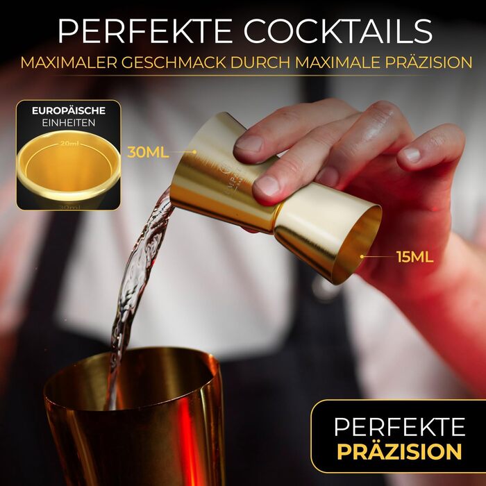 Набір для коктейлів EMPATION: професійний шейкер Boston 825мл з нержавіючої сталі, 8 предметів. Ідеальний подарунок для барменів-початківців та професіоналів.