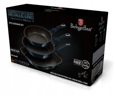 Набір сковорідок Berlinger Haus Metallic Line, 3 предмети